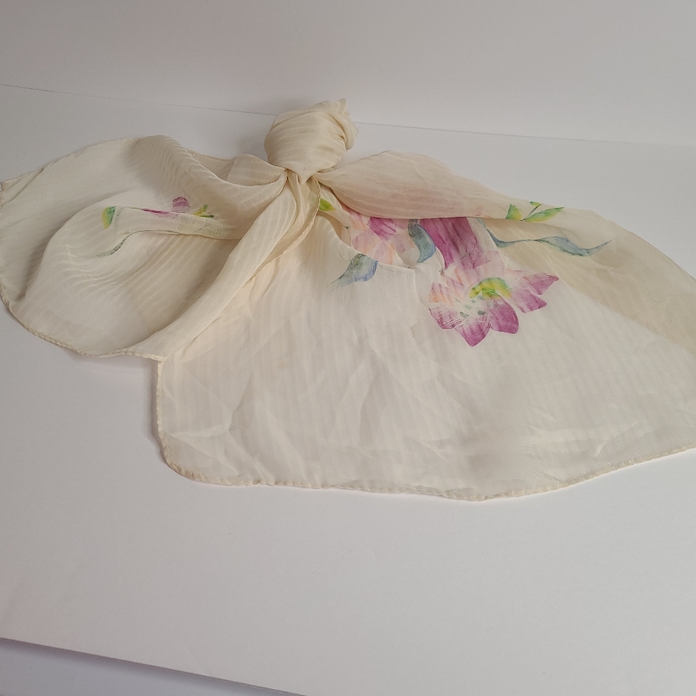 Vintage hand painted head scarf